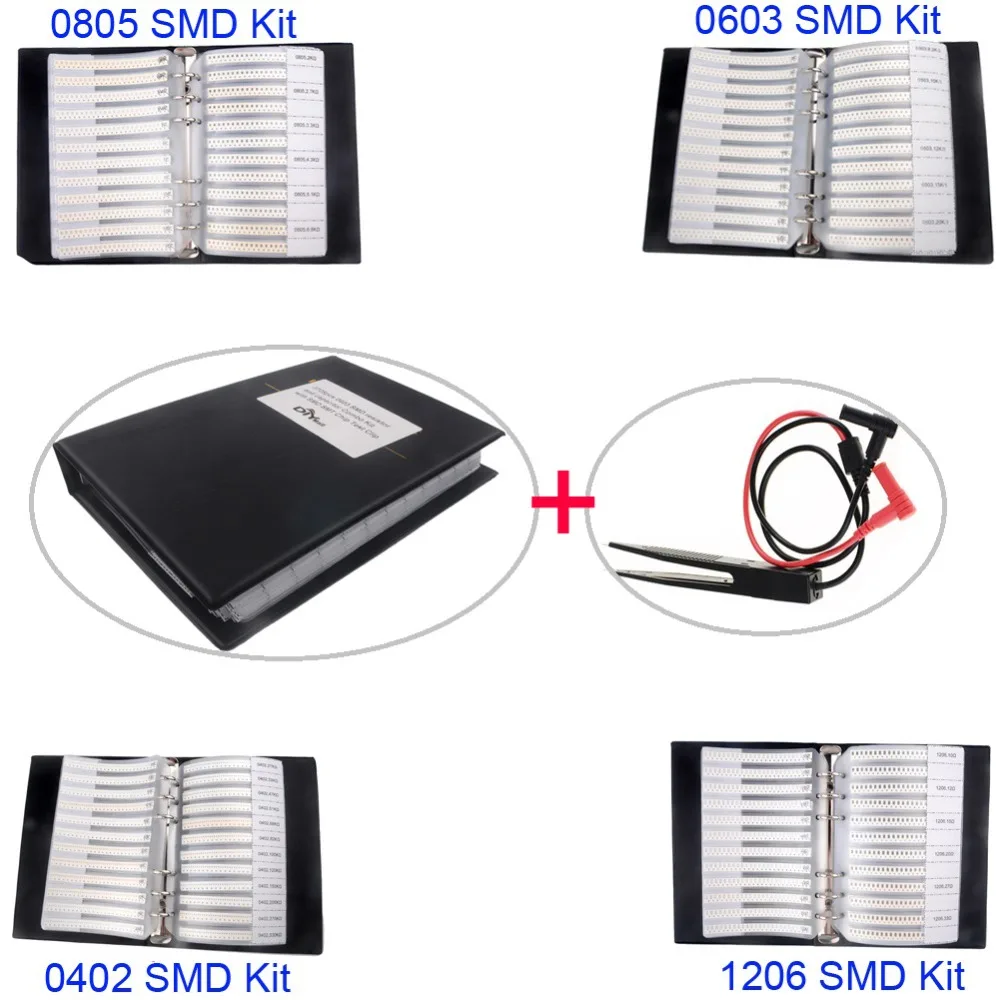 Комбинированный набор конденсаторов 0805 0603 0402 1206 SMD книга образцов + зажим пинцет