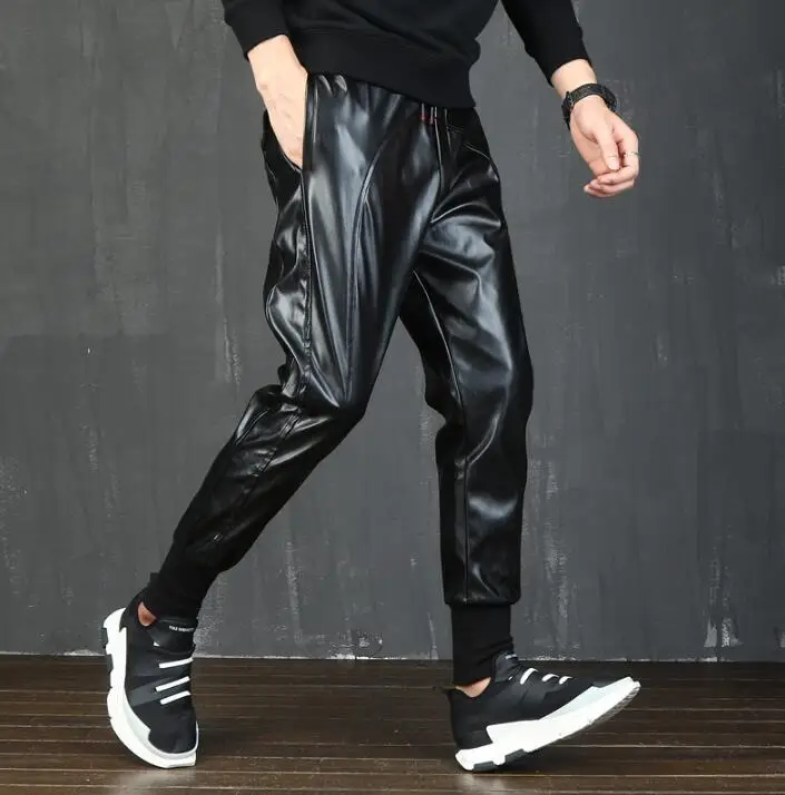 Индивидуальные Модные мужские кожаные штаны мотоциклетные шаровары Мужские