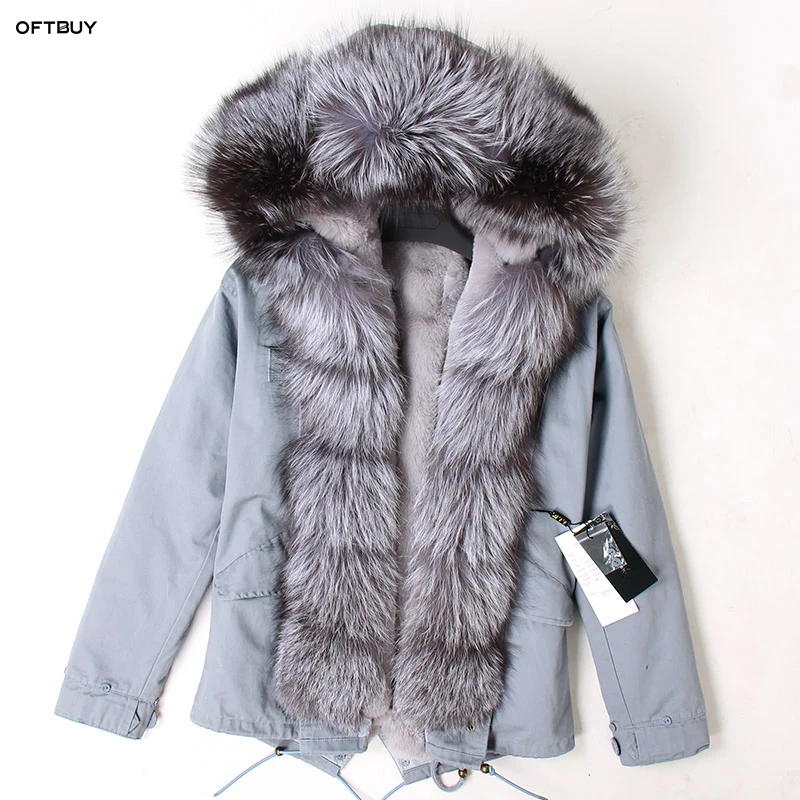 OFTBUY/2021 зимняя куртка Женское пальто с натуральным мехом парка лисьим меховым