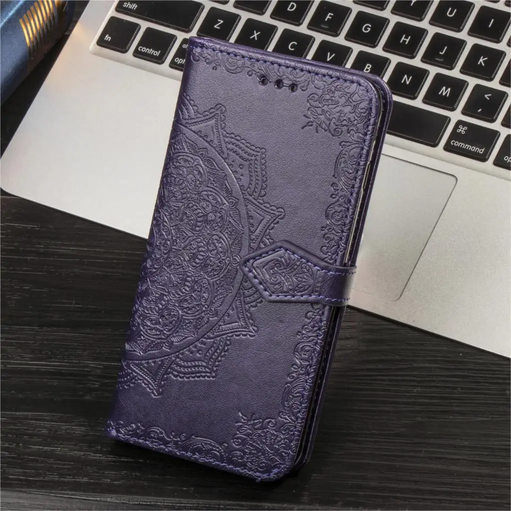 Фиолетовый Кожаный чехол-бумажник для смартфона Xiaomi Redmi Go, чехол-книжка для Redmi Note 7, мягкий силиконовый чехол Etui Funda Coque Funda - Цвет: Фиолетовый