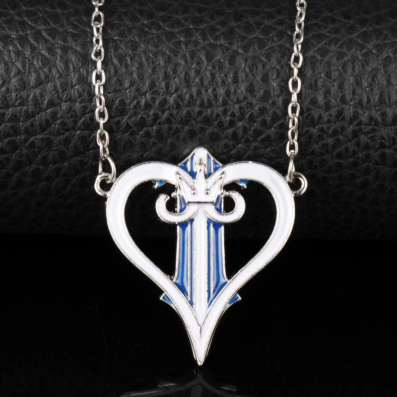 Dongsheng Аниме Синий Kingdom Hearts корона ожерелья и кулоны из нержавеющей стали высокое
