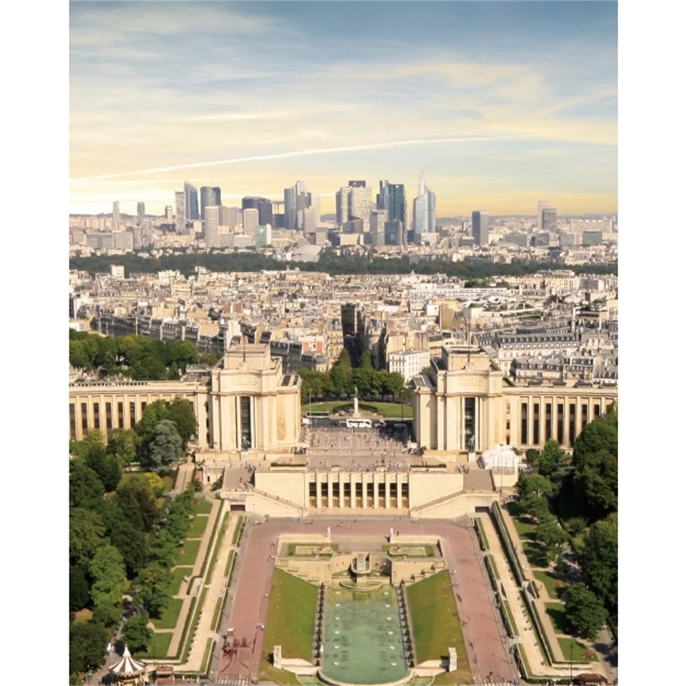 

Laeacco Canvas Calligraphy Painting Paris View from Top of Paris Tower Posters and Prints Wall Pictures Living Room Home Decor