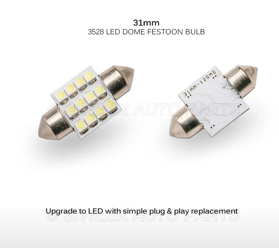 31 мм 3528 1210 SMD 12 светодиодный Авто купольная гирлянда для интерьера Карта огни