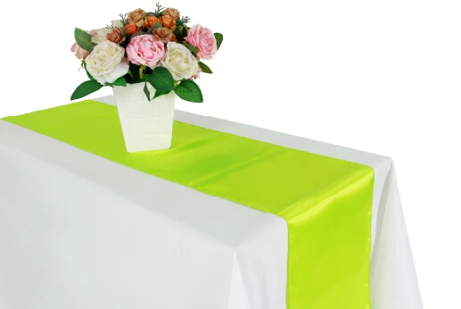 Apple Green R 1 шт. Высококачественная атласная настольная дорожка, украшение стола для дома, вечерние, свадебные, рождественские украшения, доступно 22 цвета - Цвет: Apple Green