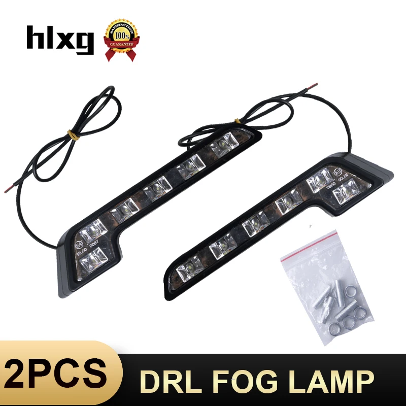 HLXG 2 шт дневные ходовые огни 6 светодиодный DC 12V дневной автомобильный Стайлинг