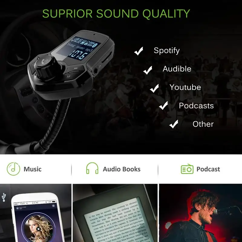 Onever FM передатчик Bluetooth 4 1 автомобильный комплект MP3 плеер USB TF карта U диск ЖК