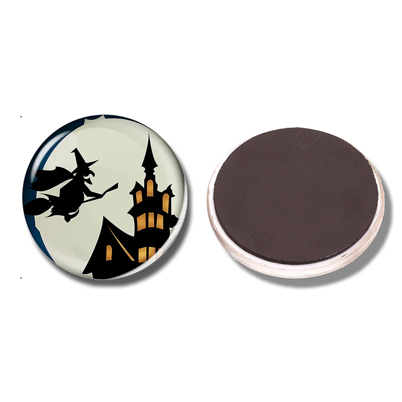 Магнит на холодильник Witch 30 мм страшный замок френенштейн стеклянный держатель