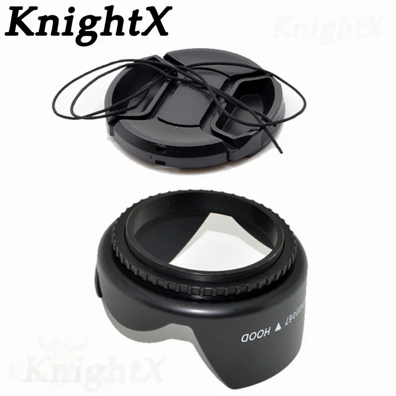 2in1 Knightx объектив Кепки вытяжки капюшон для Canon Nikon D5200 D5300 блюдо-ткань для чистки стекол 49 мм 52 мм 55 мм 58 мм 62 мм 67 мм 72 мм 77 мм - Цвет: 2in1