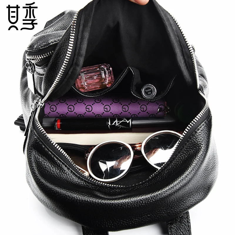 QIJI Brand Backpack Genuine Leather For Women School Student Teenage Girl Escolar Bolsa Mochila Rucksack | Багаж и сумки