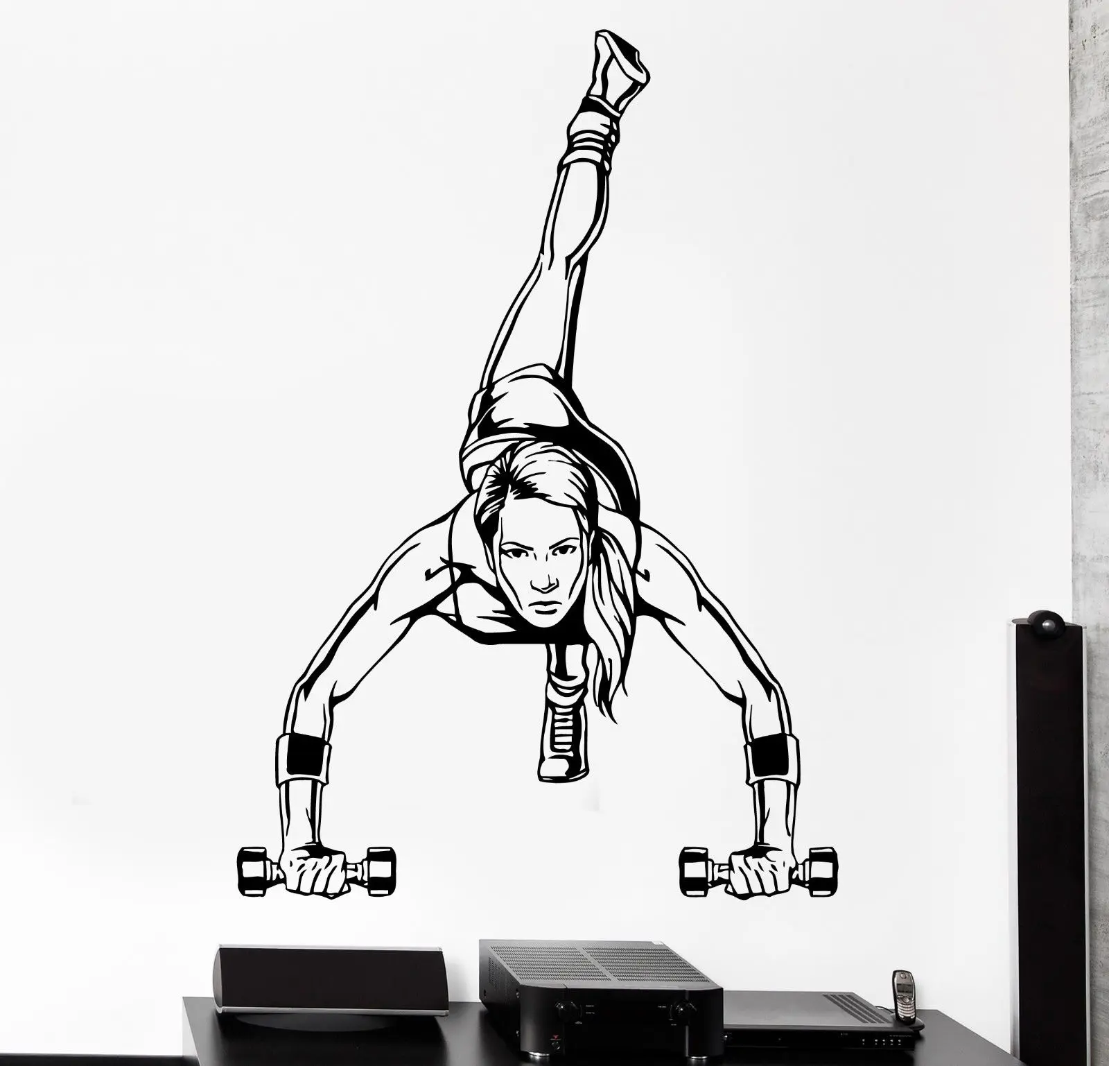 Новинка 2017 домашняя настенная наклейка Спортивная активность женщина девушка