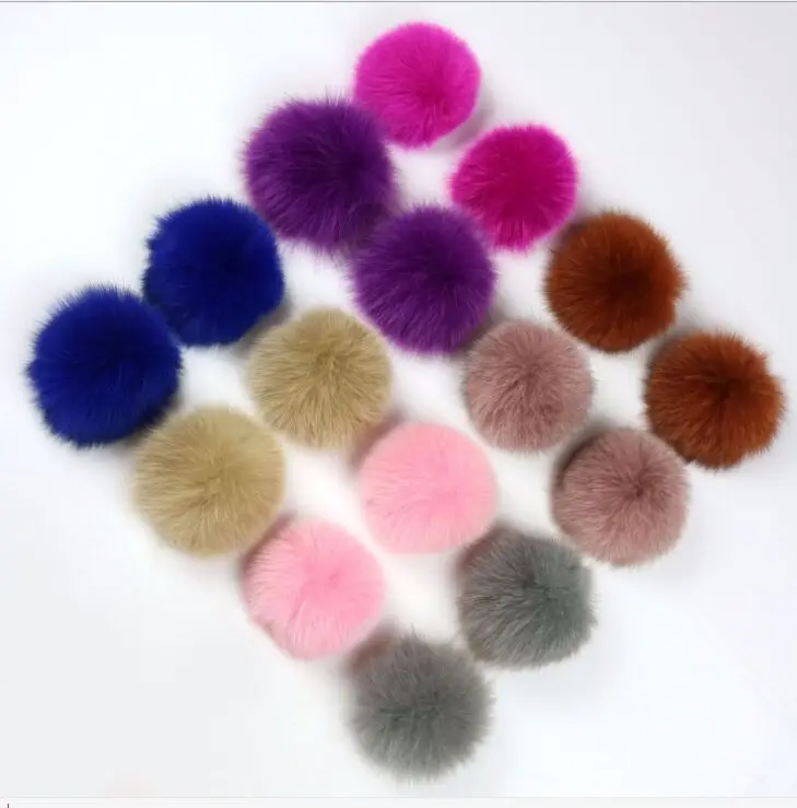 Новые разноцветные помпоны из натурального меха 7 см для самостоятельной сборки