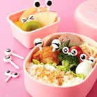 Вилка для фруктов глаза 10 шт.компл., вилка для салата, многоразовая пластиковая детская коробка для бенто, декоративные палочки, прекрасная закуска, товары для кухни