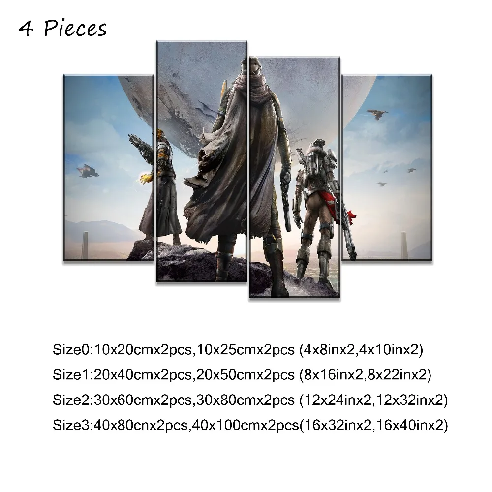 5 шт. игра Destiny Role Back Shadow Poster модульные художественные картины Современное украшение дома Холст Тип печати картина рамки
