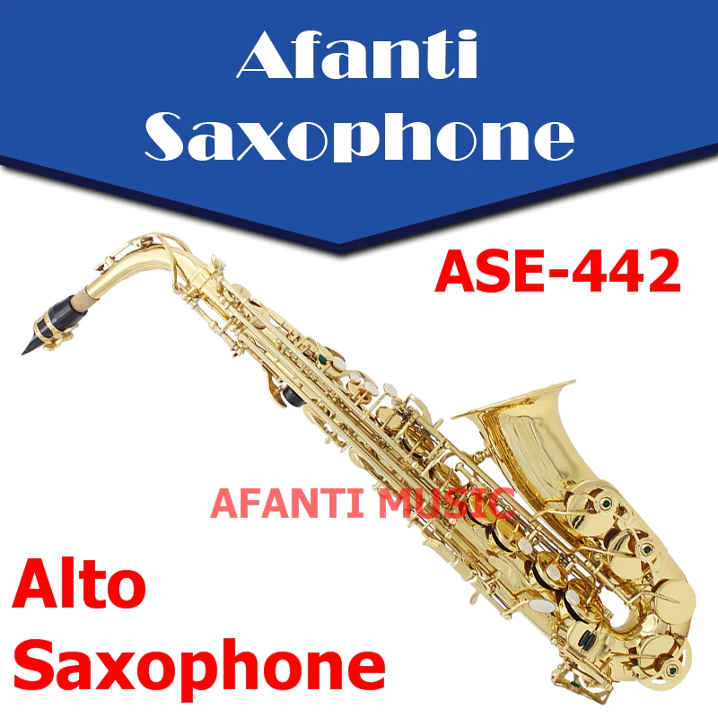 

Afanti Music Eb tone / Gold finish Alto Saxophone (ASE-442)