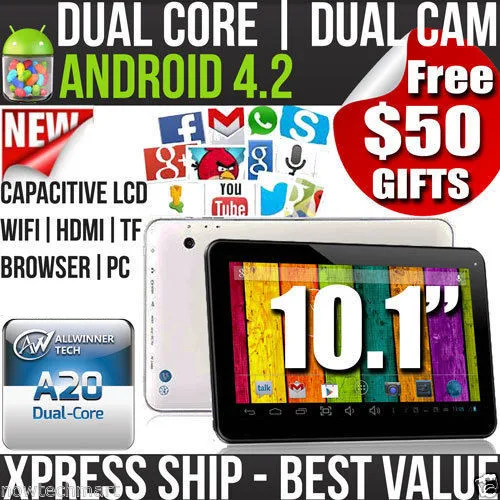 Бесплатная доставка BoDa брендовый планшетный ПК 10 1 дюймов 2G + 8GB ANDROID 4 HD QUAL CORE DUALCAM