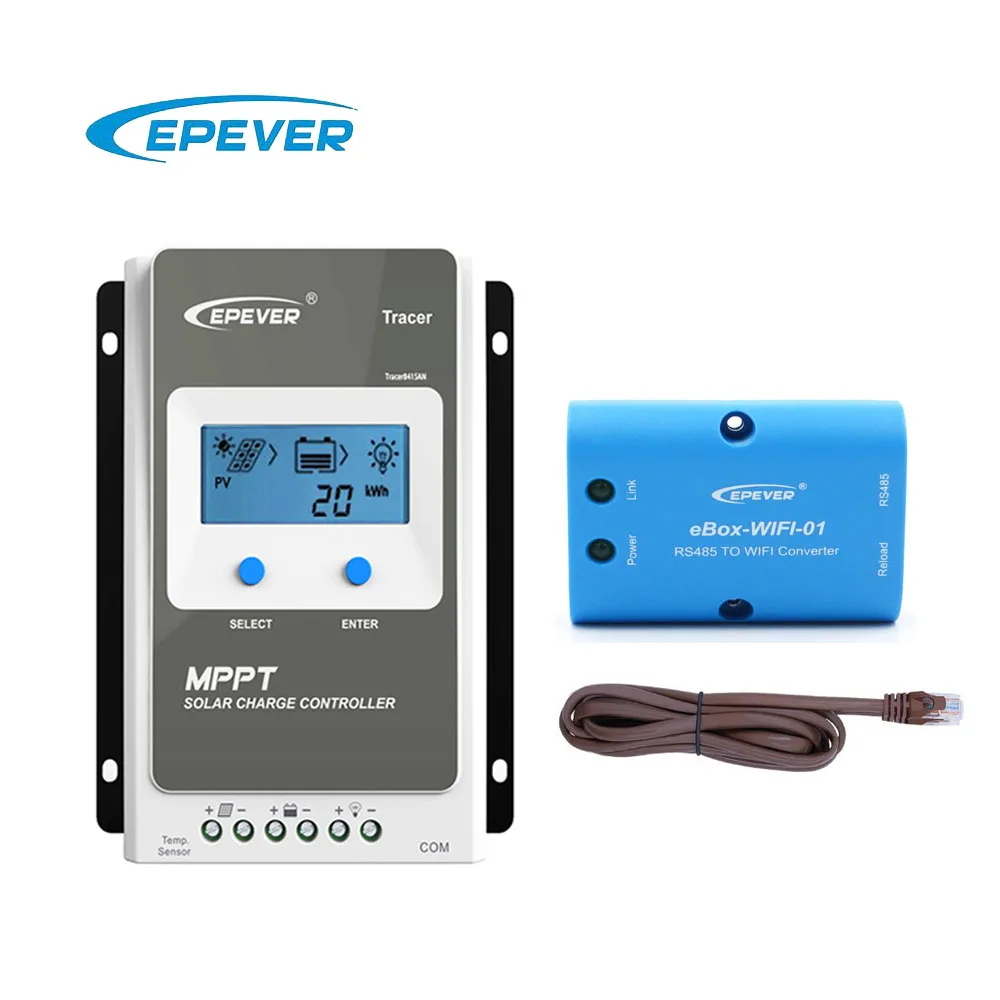 Трассировщик EPEVER 10A 20A 30A 40A 1210AN 2210AN 3210AN 4210AN с eBox WIFI 01 метр MPPT контроллер солнечной