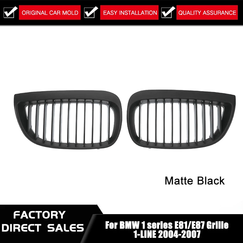 Fr BMW E87 E81 1 Serie 2004-2007 para Links &amp Rechts Auto Vorne Sport Niere Grill Gitter Matt schwarz | Автомобили и мотоциклы