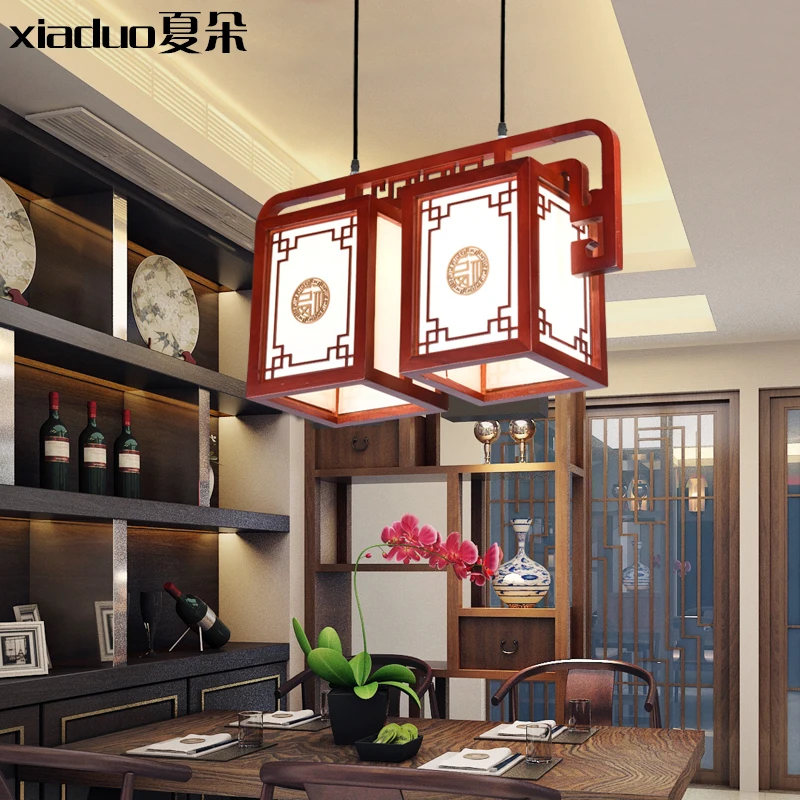 Chinese antique Pendant Lights 3 restaurant lamps solid wood corridor aisle staircase balcony tea house single head LU814279 | Освещение