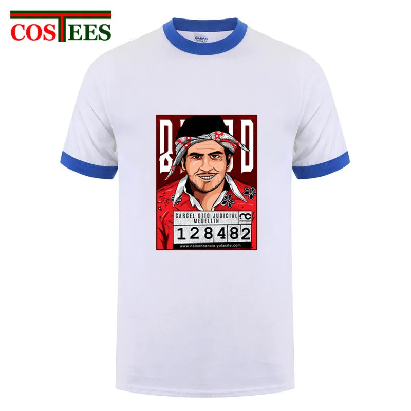 Camisetas Plata O Plomo Футболка мужская на заказ Pablo Escobar Серебряная или свинцовая футболка