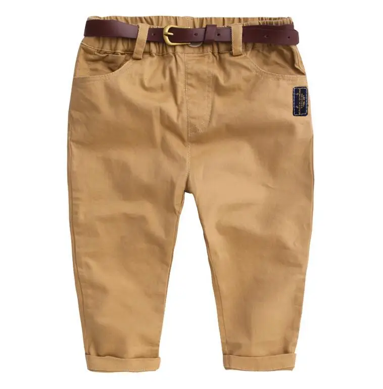 Брюки для мальчиков модные брюки цвета хаки Новинка 2017 года сезон весна