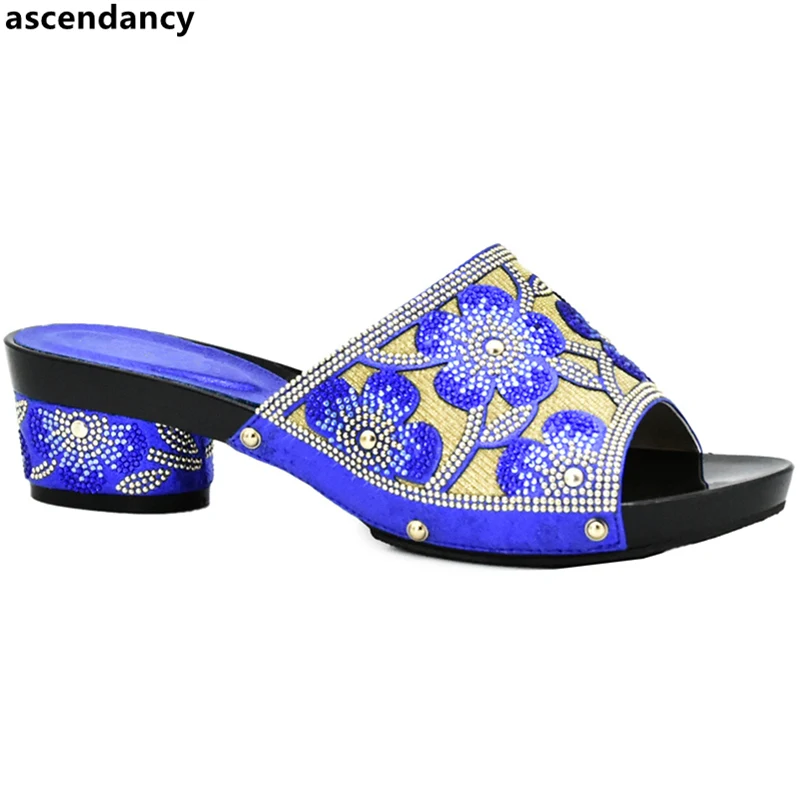 

Новое поступление; синие женские туфли-лодочки без застежки на высоком каблуке; обувь для вечеринок в африканском стиле; свадебные пикантные туфли-лодочки для женщин; женская обувь для вечеринок в африканском стиле