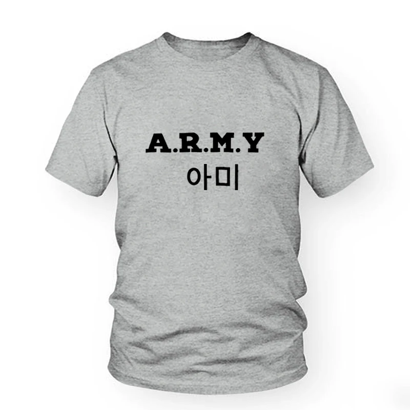 Корейская модная рубашка в стиле хип хоп A.R.M.Y Tumblr уличная одежда с графическим