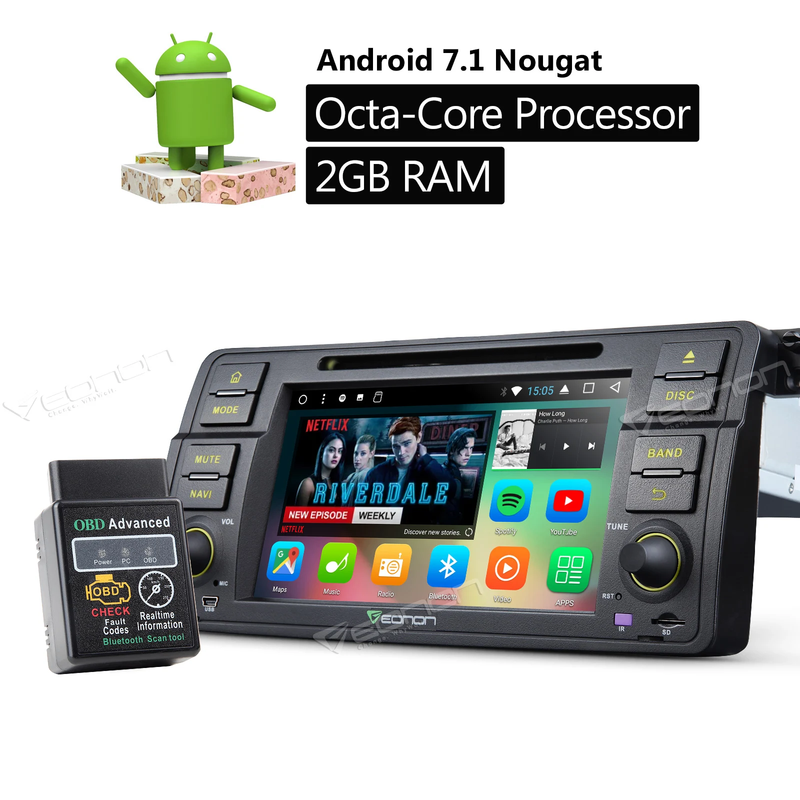 OBDII и Eonon 7 "Android 1 Штатная стерео gps SAT Nav Системы для BMW E46 320d 330d 330ci 328ci 325ci 320ci 318ci|eonon