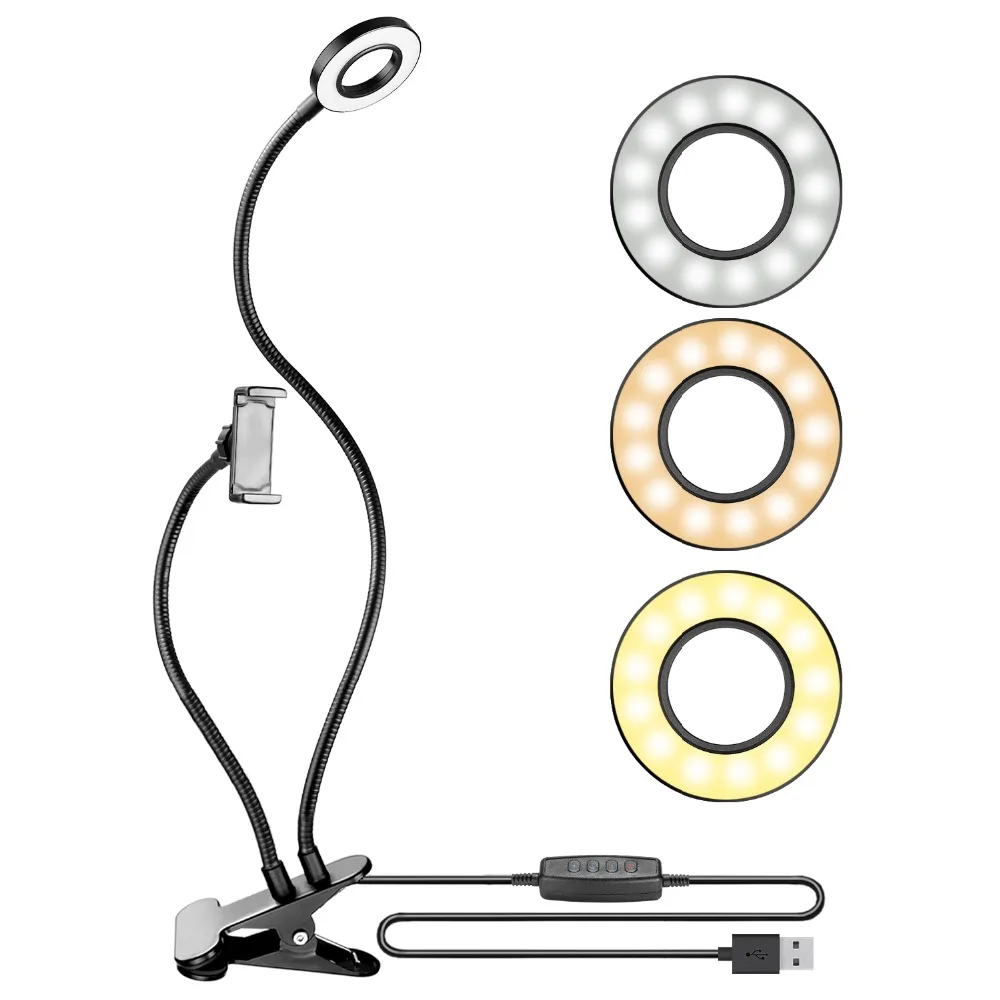 Светильник для селфи и держатель сотового телефона LIVE STREAM BLACK|Фотографическое