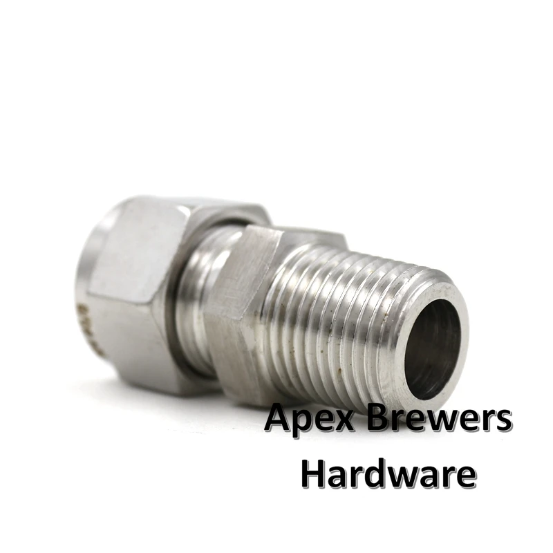 Нержавеющая 5/8 &quotComp. x 1/2&quot Мужской NPT пивоваренный Компрессионный фитинг