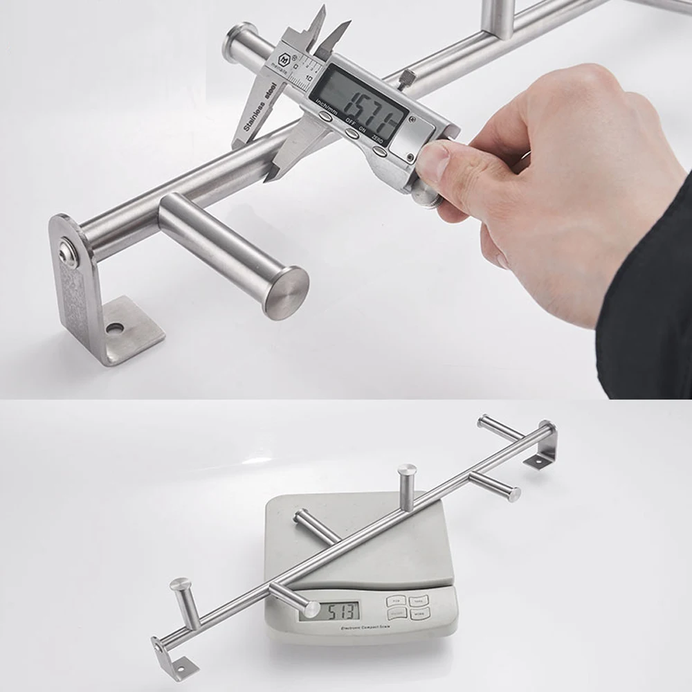 Towel bar 304 stainless steel brushed vertical wall hanging clothes rail towel hook Hanging rod wx7201614 |