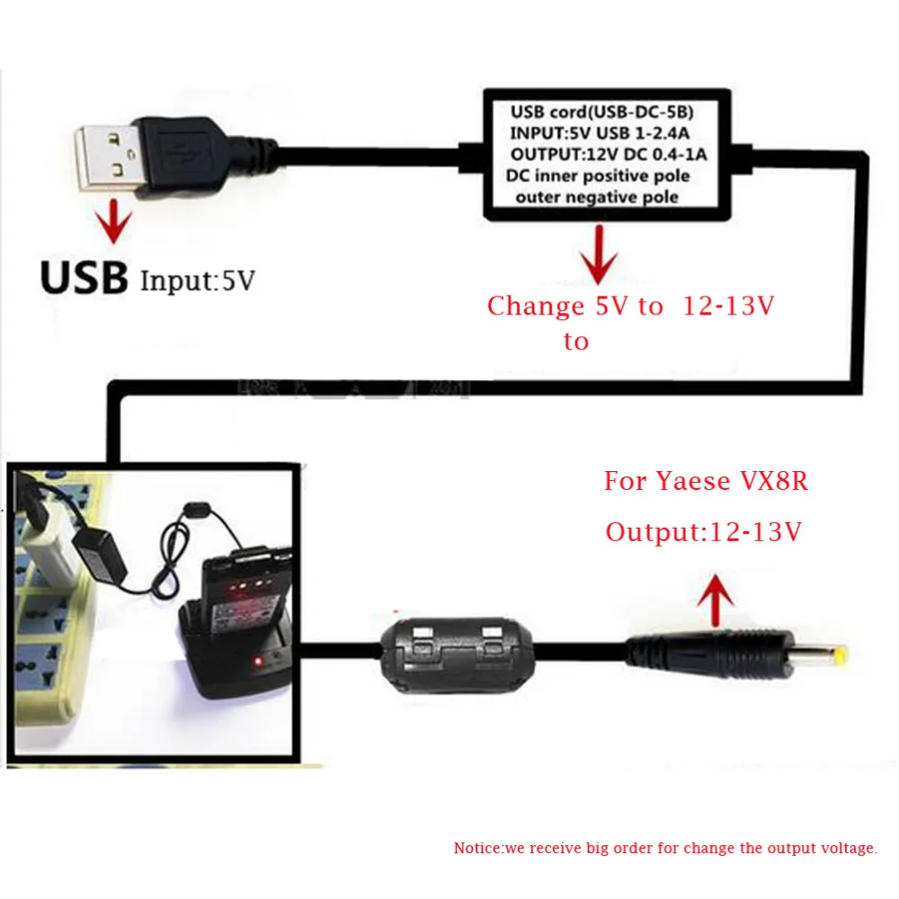Зарядный кабель JXEJXO USB для YAESU VX5R/VX6R/VX7R/VX8R/8DR/8GR/FT-1DR зарядное устройство рация |