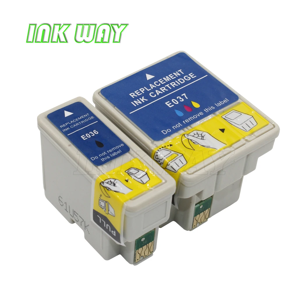 INK WAY 2 PACK T036 T037 Compatible Ink Cartridges for Stylus C42UX C44UX C46 with chip and ink | Компьютеры и офис