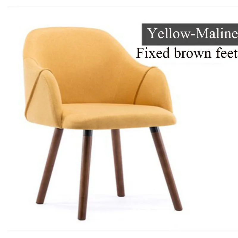 Fixed brown Yellow Стул для ресторана, столовой, семейного кабинета, спальни, кофейного кресла, Скандинавская мебель, офисная мягкая сумка для компьютера, Chai - Цвет: Fixed brown Yellow
