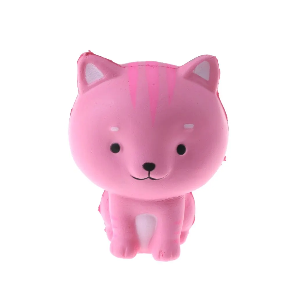 pink cat Мягкий телефон ключевой ремень рулон хлюпает PU мягкие игрушки медленно поднимающееся мороженое лимон молоко персик торт лицо кошка лошадь сжимает - Цвет: pink cat
