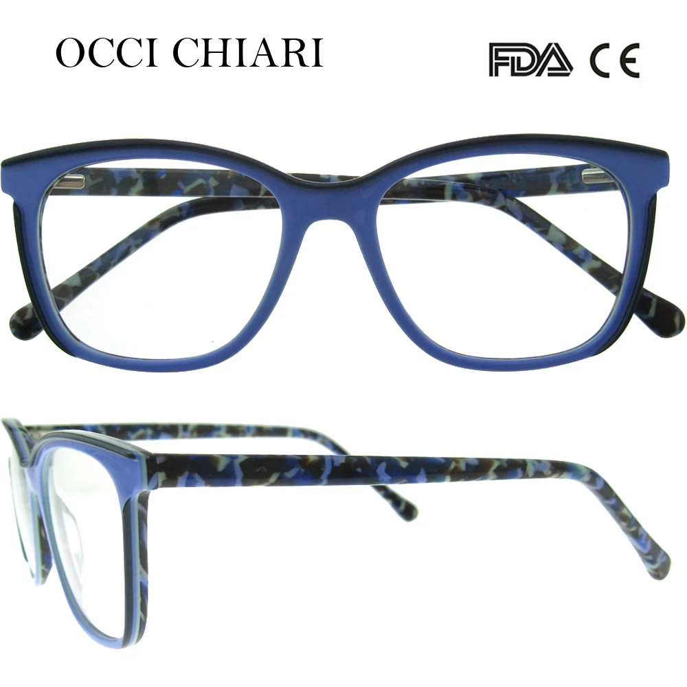 OCCI CHIARI квадратные ацетатные женские оптические очки, полная оправа, прозрачные линзы, очки для близорукости, очки, W-CERETTI
