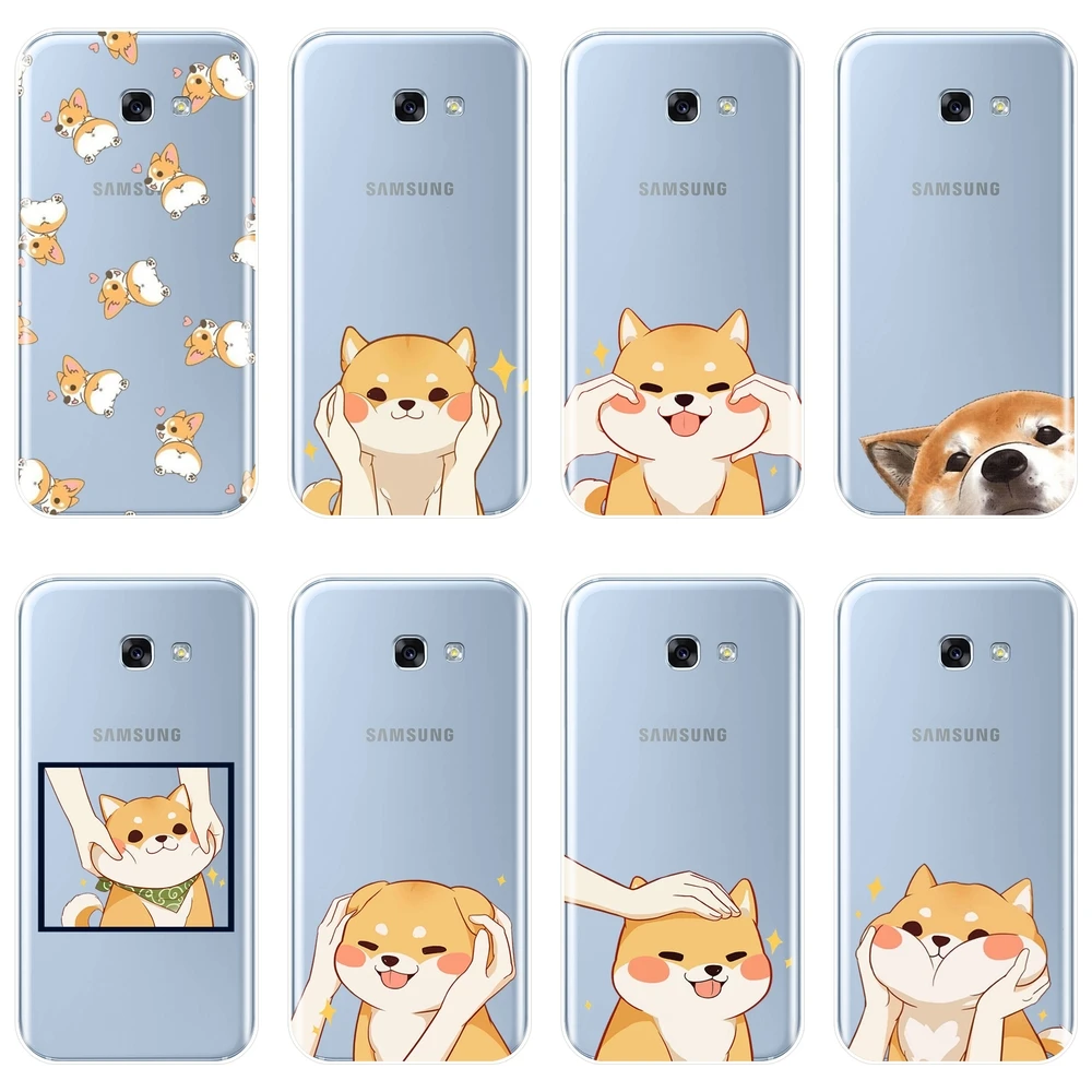 Задняя крышка для Samsung Galaxy A5 A7 2018 A6 A8 Plus Shiba Inu Dog силиконовый мягкий чехол A3 2016 2017