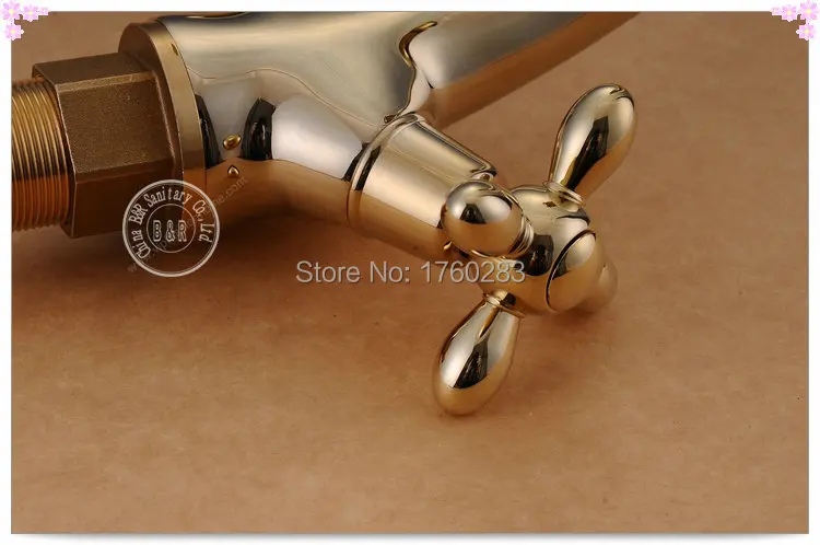 Freeshipping B&ampR Fashionable Tap Bathroom Gold Mixer Double handles Single hole Surface Mounted faucet BR-11109 tap glass bar si |
