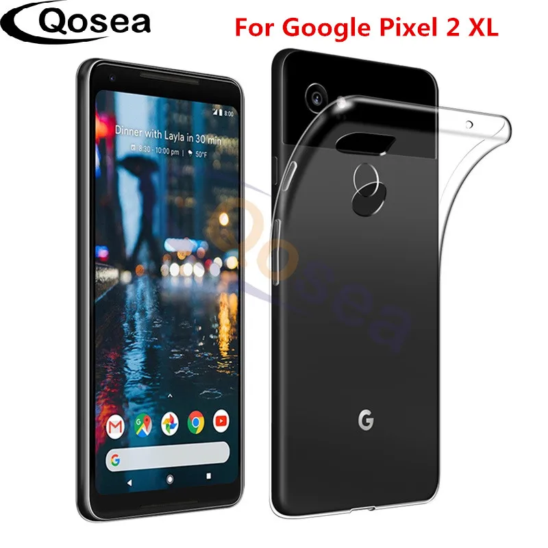Qosea для Google Pixel 2 XL чехол противоударный Тонкий Силиконовый ТПУ кожа Защитная
