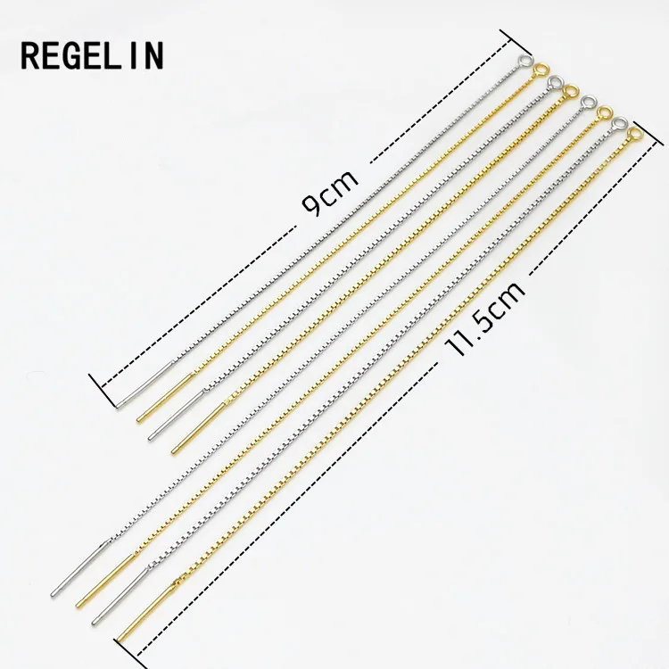 REGELIN 2 шт. 9 см/11,5 см Длина 925 пробы серебро фурнитуры ювелирных изделий линии Венеция цепи нитки серьги гвоздики DIY