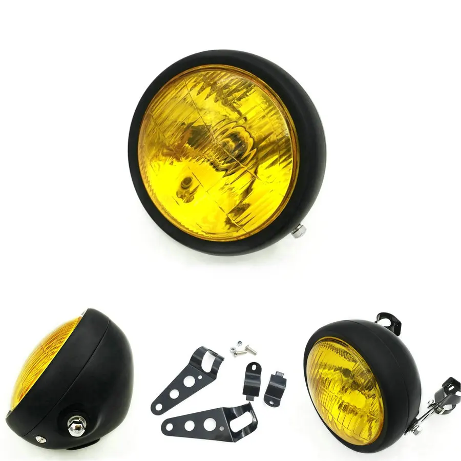 Хромированный черный свет для кафе гонки передняя фара декоративный