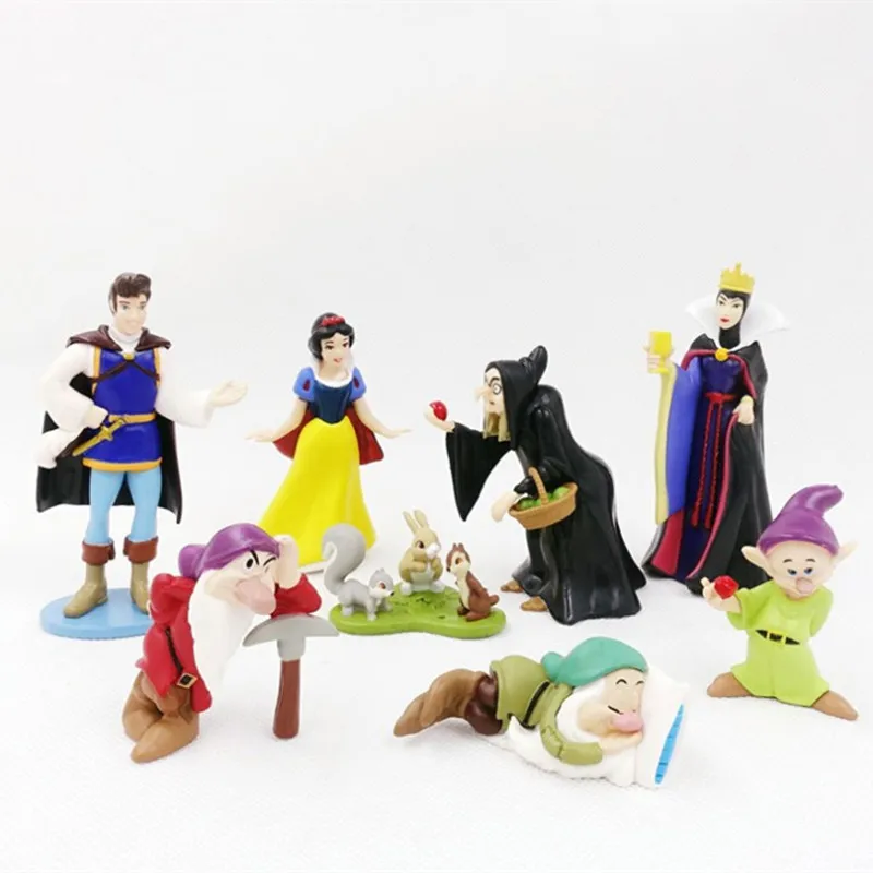 8 шт./лот Disney princessToys 5-10 см ПВХ Принцесса Белоснежка гномик фигурку игрушки