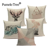 2021 nordic pop geometry cushion cover home decorative pillows animals car sofa throw pillows linen print custom pillowcase