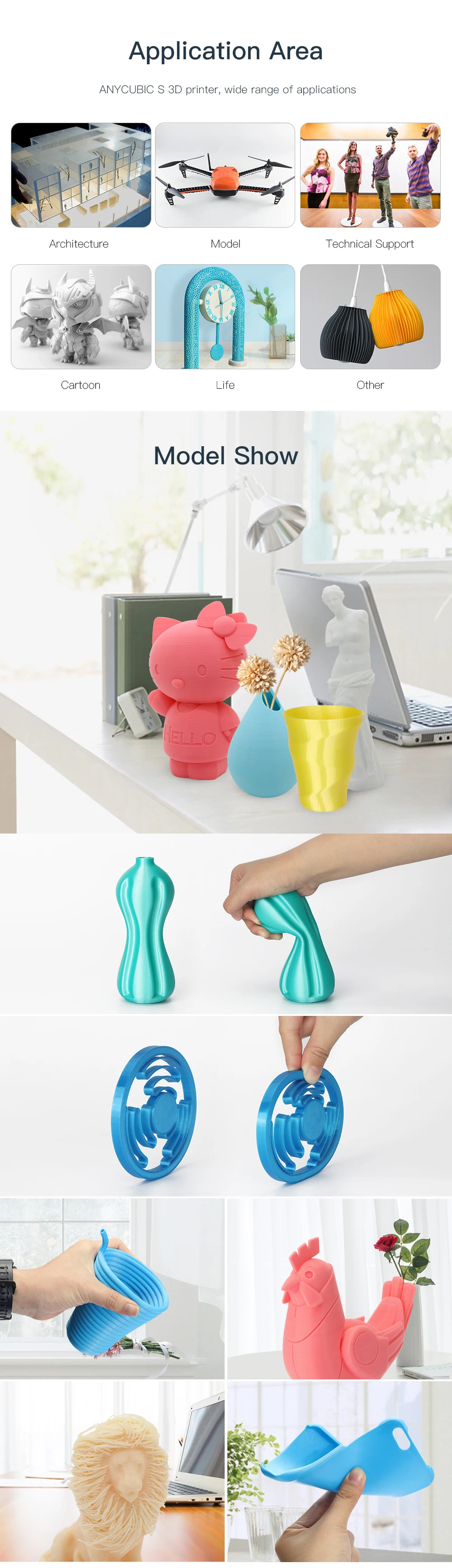 ANYCUBIC 3d принтер MegaS Upgrade I3 Mega ABS нити огромный объем сборки стойки жесткая металлическая рамка impresora 3d Stampante 3d
