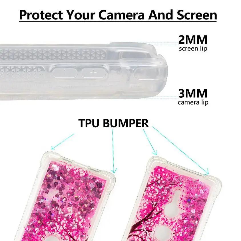 Liquid Glitter Quicksand Butterfly Unicorn Back Cover TPU Phone Case For Sony L2 XA2 XA1 XZ1 XZ2 Compact |