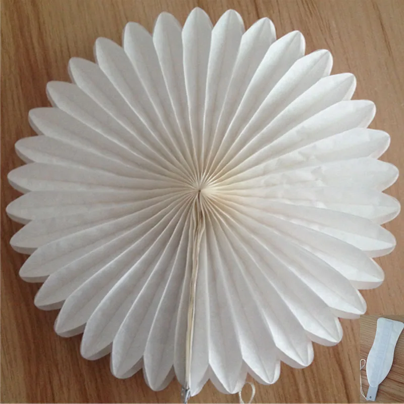 

10pcs/lot 25cm cream white Honeycomb Tissue Hanging Paper Fan