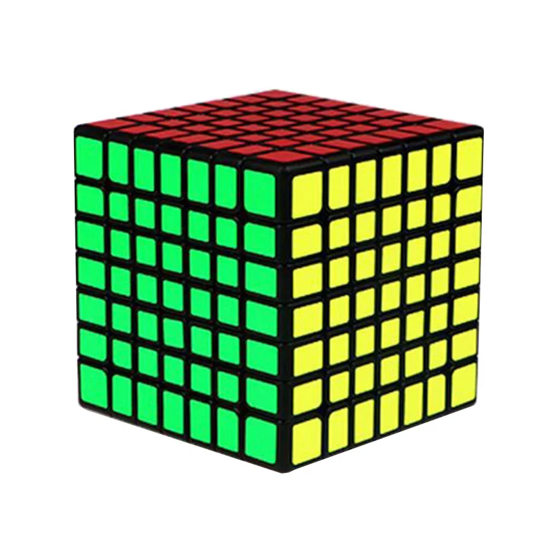 7x7 black QiYi квадратный магический куб 2x2 3x3 4x4 5x5 6x6 7x7 сплошной белый черный стикер конкурс скоростной куб головоломка для детей начинающих - Цвет: 7x7 black