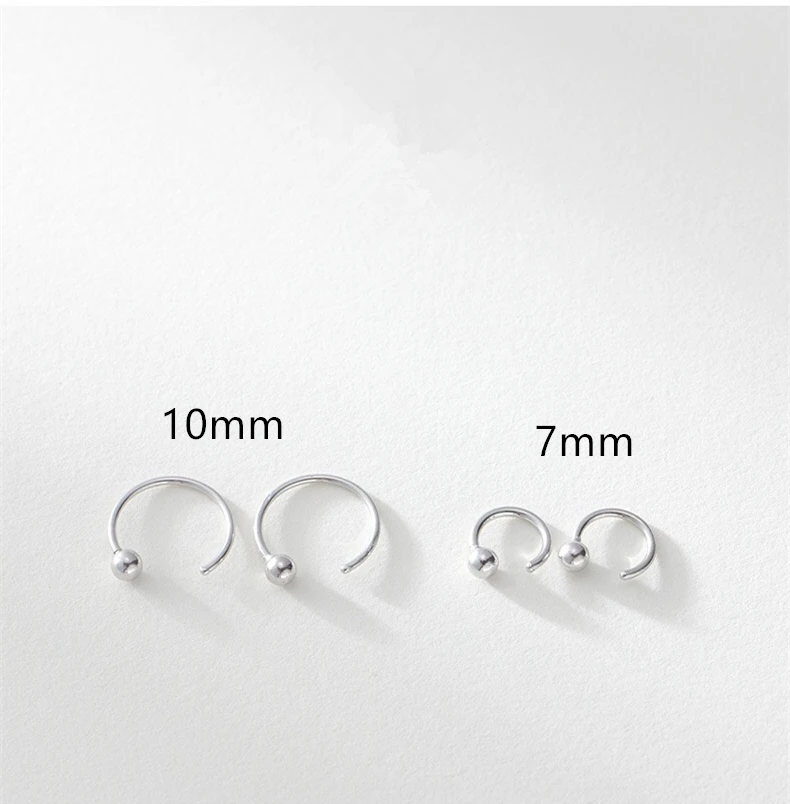 New 925 sterling silver earrings half circle ball earrings earrings ear bone wild simple men women boys girls silver ear jewelry