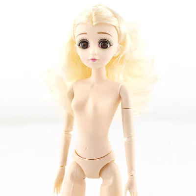 1/6 12 дюймов куклы голубые глаза подвижные суставы обнаженное тело bjd кукла подарок для девочек игрушки Длинные прямые Кудрявые каштановые красные волосы - Цвет: Q