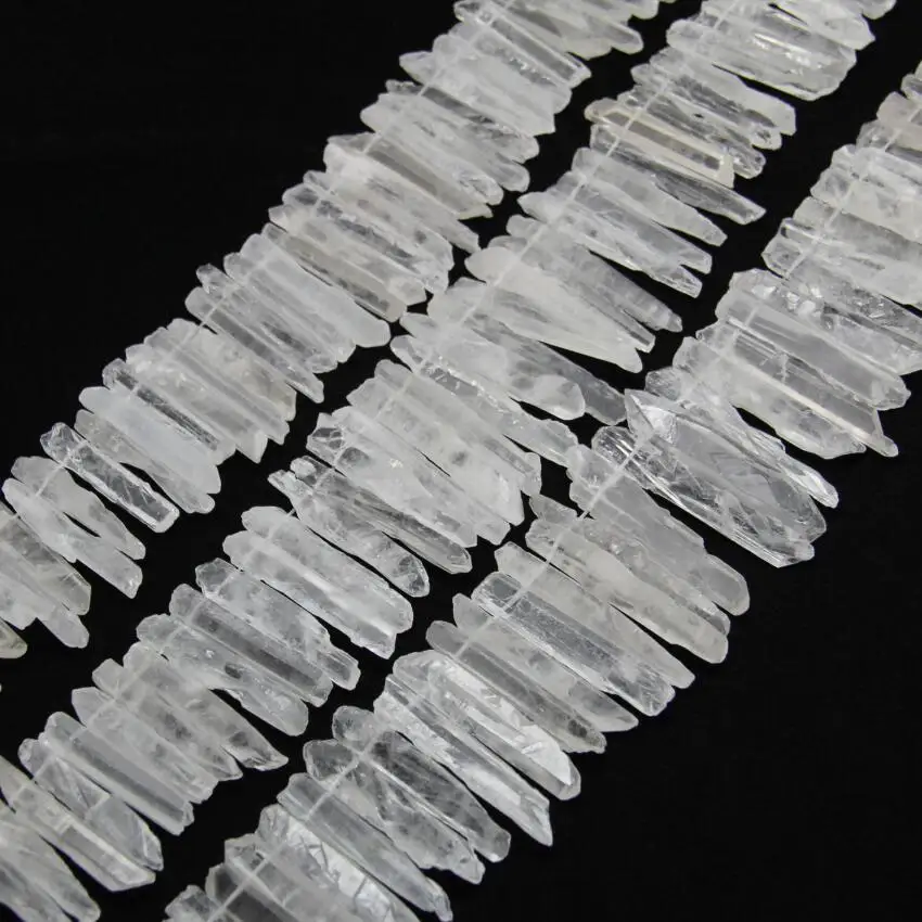 Ожерелье с подвеской в виде бриолет из грубого кварца примерно 52 шт./нить бусины