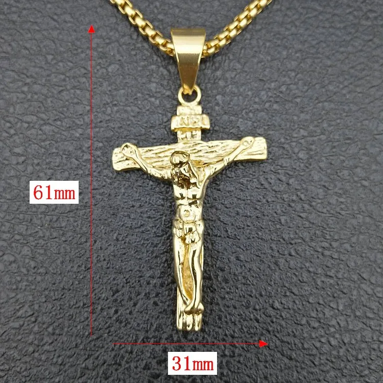 Мужское ожерелье в стиле хип-хоп Jesus Cross Ювелирное Украшение из нержавеющей стали